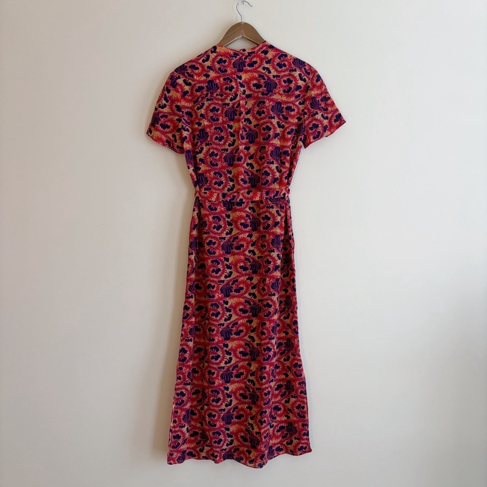 Saloni Vicki Harvest Coral Floral Midi Dress Sz 4 NEW NWT - Picture 6 of 9